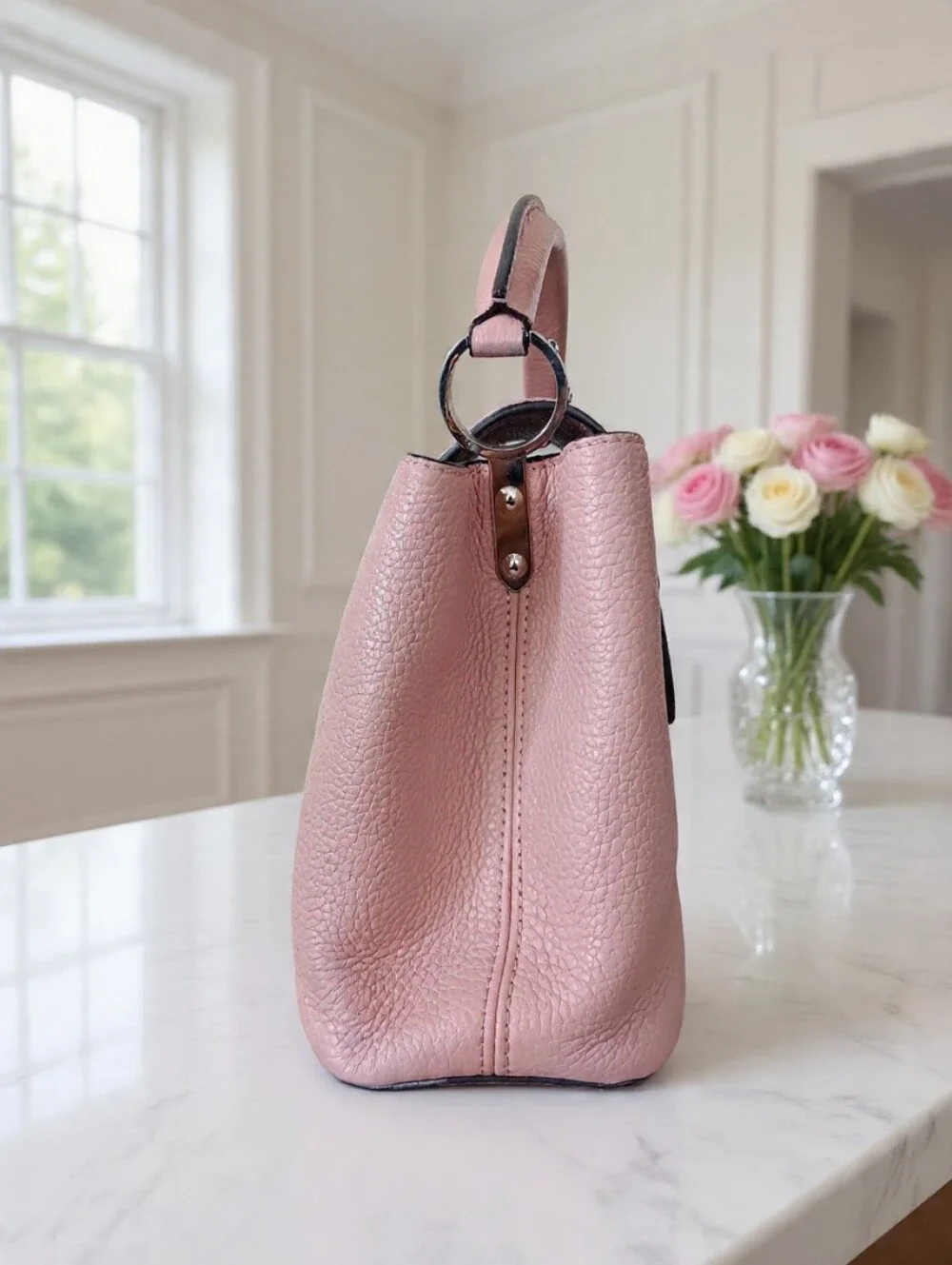 Louis Vuitton Capucines BB Magnolia Pink Taurillon Leather Silver HW 💕 EUC